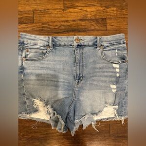 American Eagle Outfitters Blue Jean Shorts Distressed Cut-Off